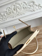 HM KELLY MINI 19 WEISSES KALBSLEDER GOLDENE BESCHLÄGE