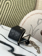 VANITY 17 CAVIAR MIT GRIFF IN SCHWARZEM KALBSLEDER UND GOLDENEN BESCHLÄGEN