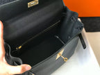 HM KELLY BAG 28 IN BLACK TOGO LEATHER GOLD HARDWARE