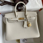 HM Birkin 25 cm Creme Togo Leder Gold Beschläge