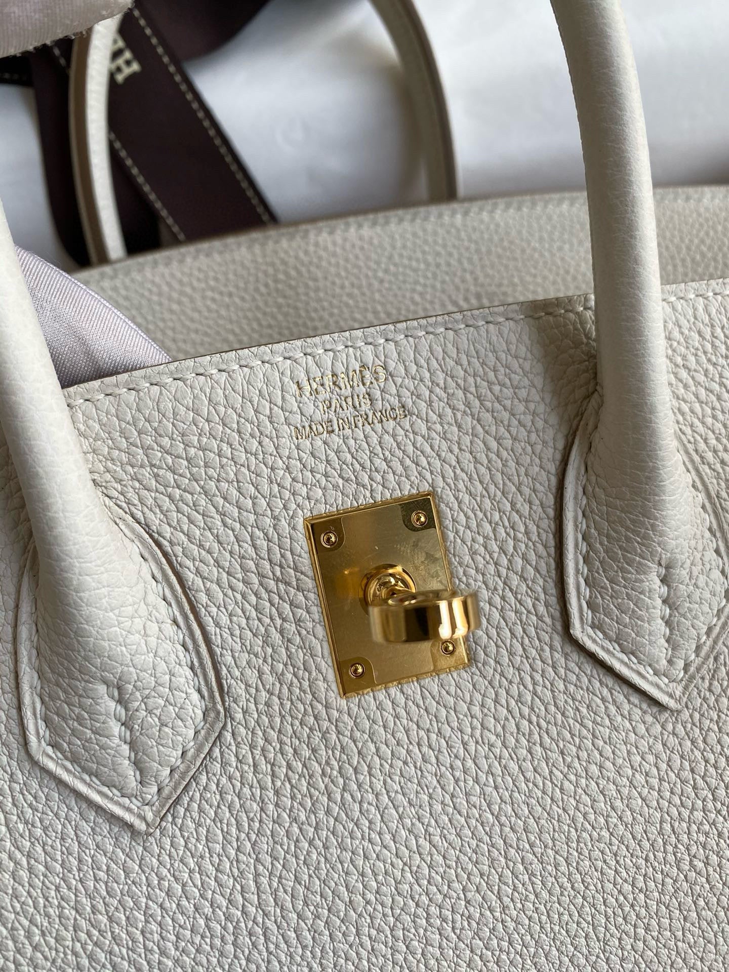 HM Birkin 25 cm Creme Togo Leder Gold Beschläge
