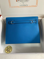 KELLY DANSE 22 EVERCOLOR BLUE IN CALFSKIN GOLD HARDWARE