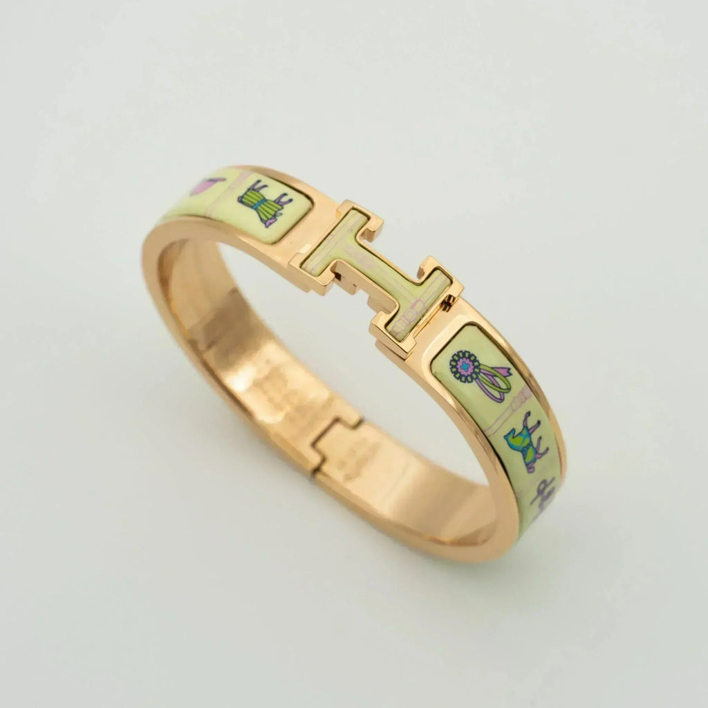 ®Jewelicorn®H ピンクゴールドブレスレット クリームセラミック