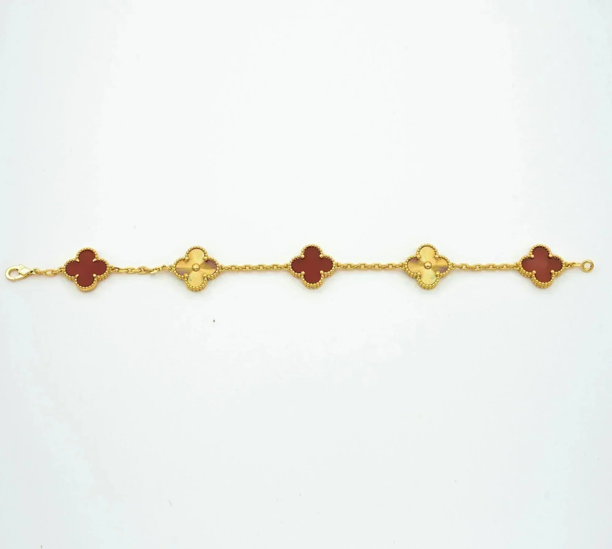 ¡®Jewelicorn¡¯CLOVER  5 MOTIFS CARNELIAN GOLD BRACELET