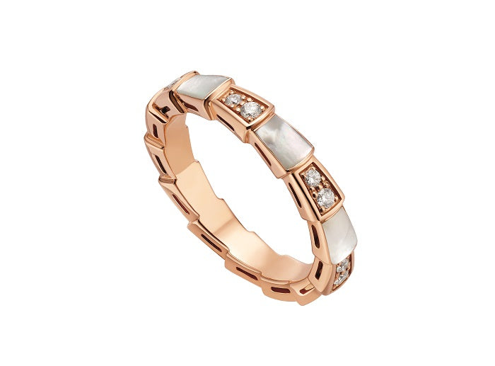 ¡®Jewelicorn¡¯SERPENTI RING PINK GOLD DIAMOND MOP 3MM