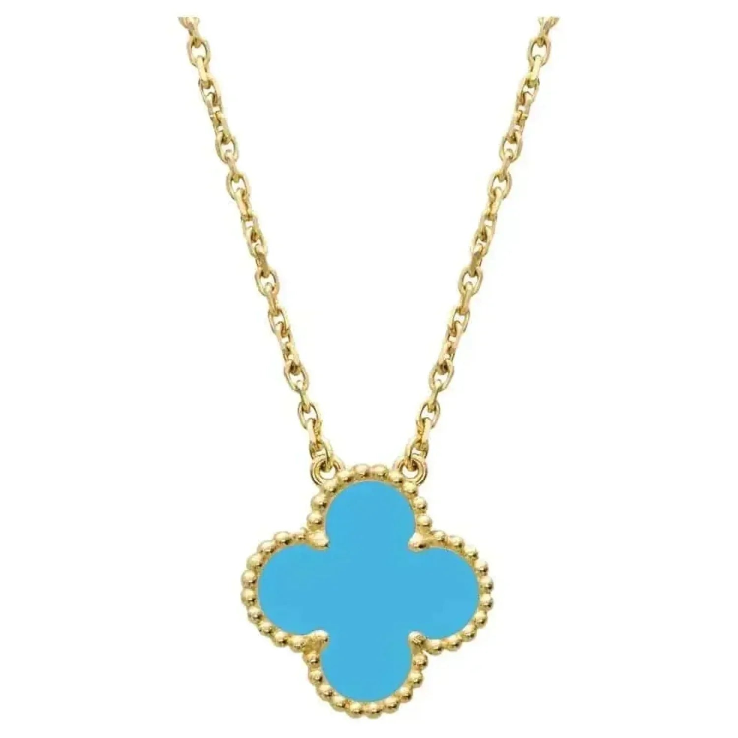 ¡®Jewelicorn¡¯CLOVER 15MM VINTAGE TURQUOISE NECKLACE