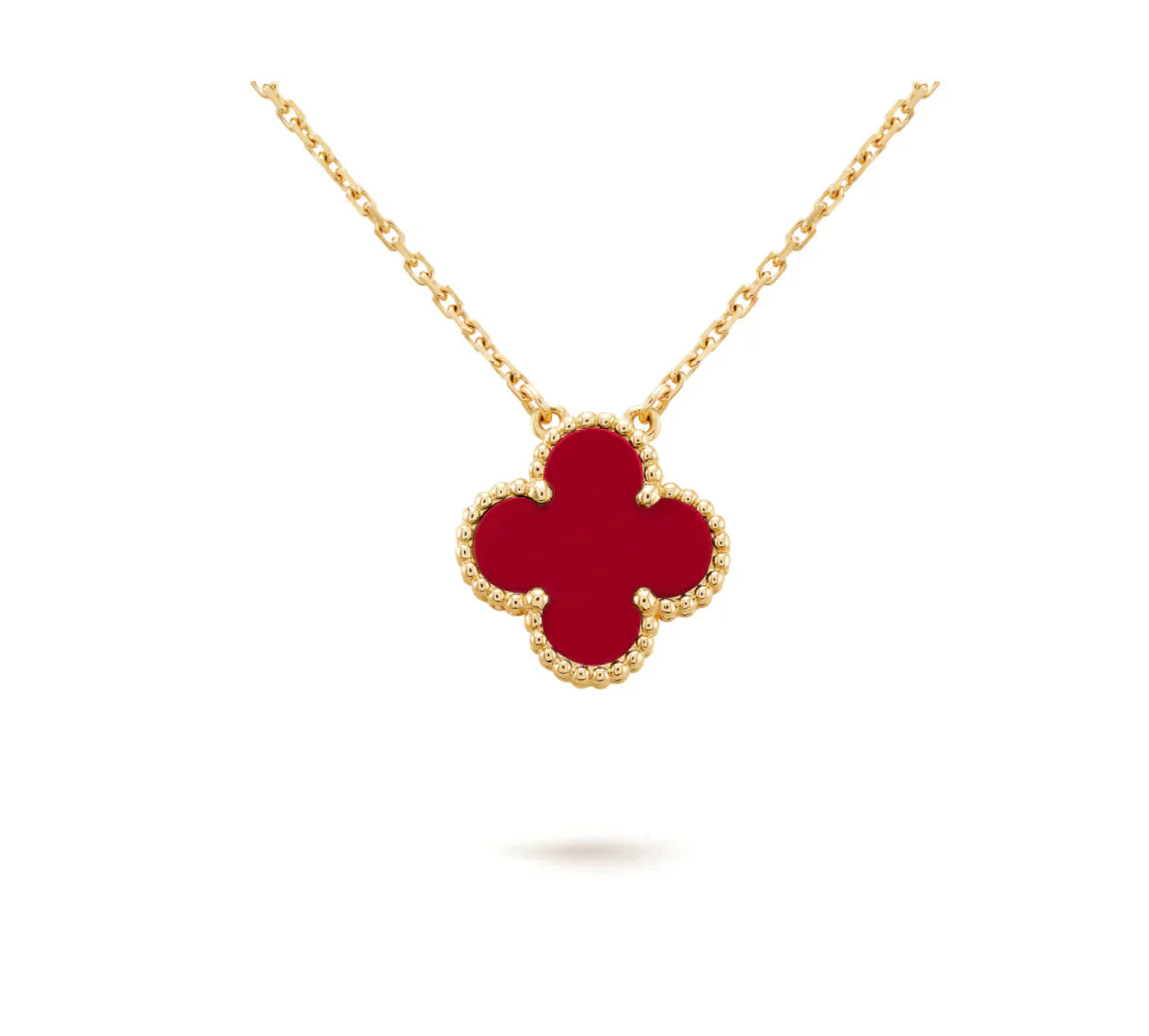 ¡®Jewelicorn¡¯CLOVER 15MM CARNELIAN SINGLE FLOWER NECKLACE