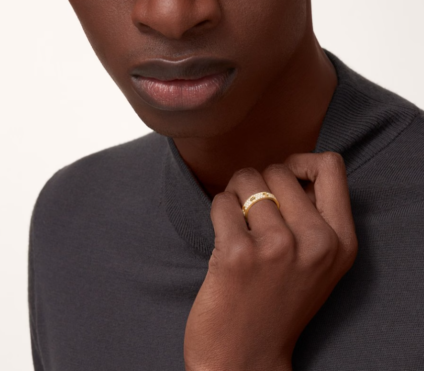 [⭐JeweliWhal]LOVE RING 4mm-wide full-diamond ring GOLD