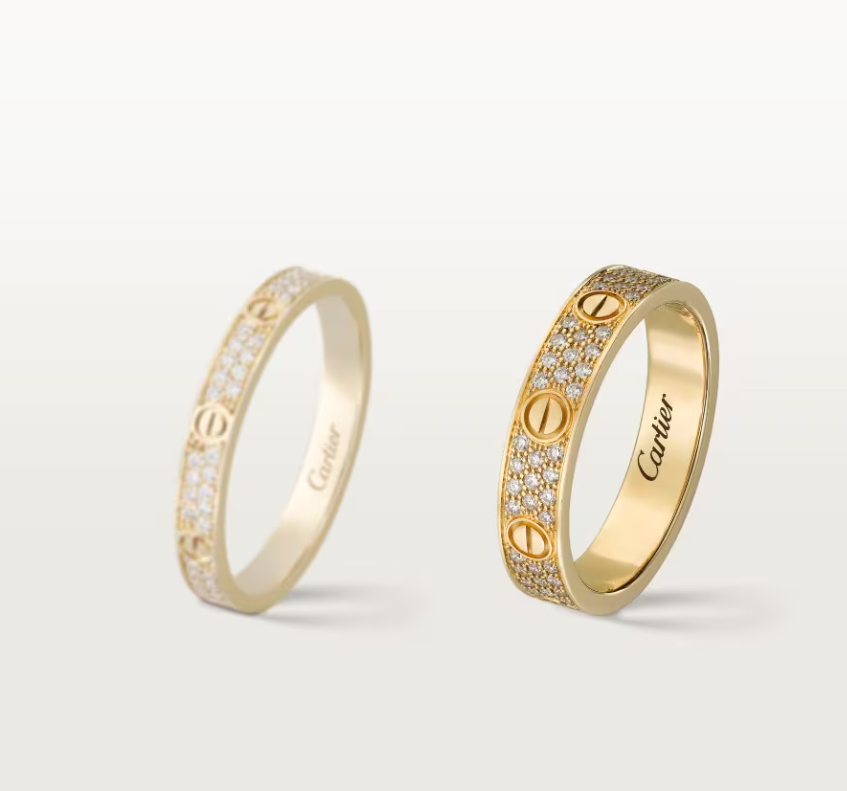 [⭐JeweliWhal]LOVE RING 4mm-wide full-diamond ring GOLD