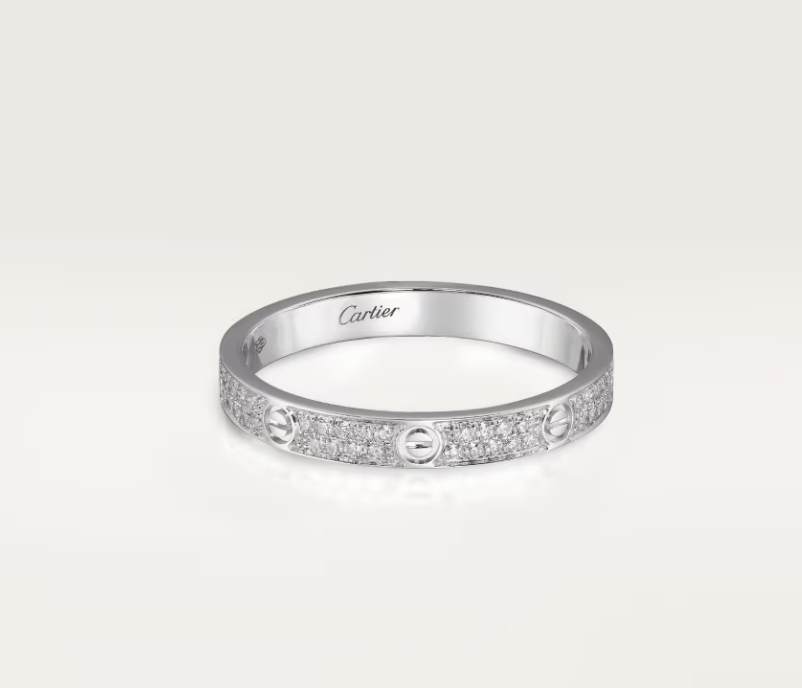 [⭐JeweliWhal]LOVE RING 2.6mm-wide full-diamond ring silver