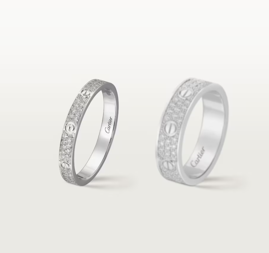 [⭐JeweliWhal]LOVE RING 2.6mm-wide full-diamond ring silver