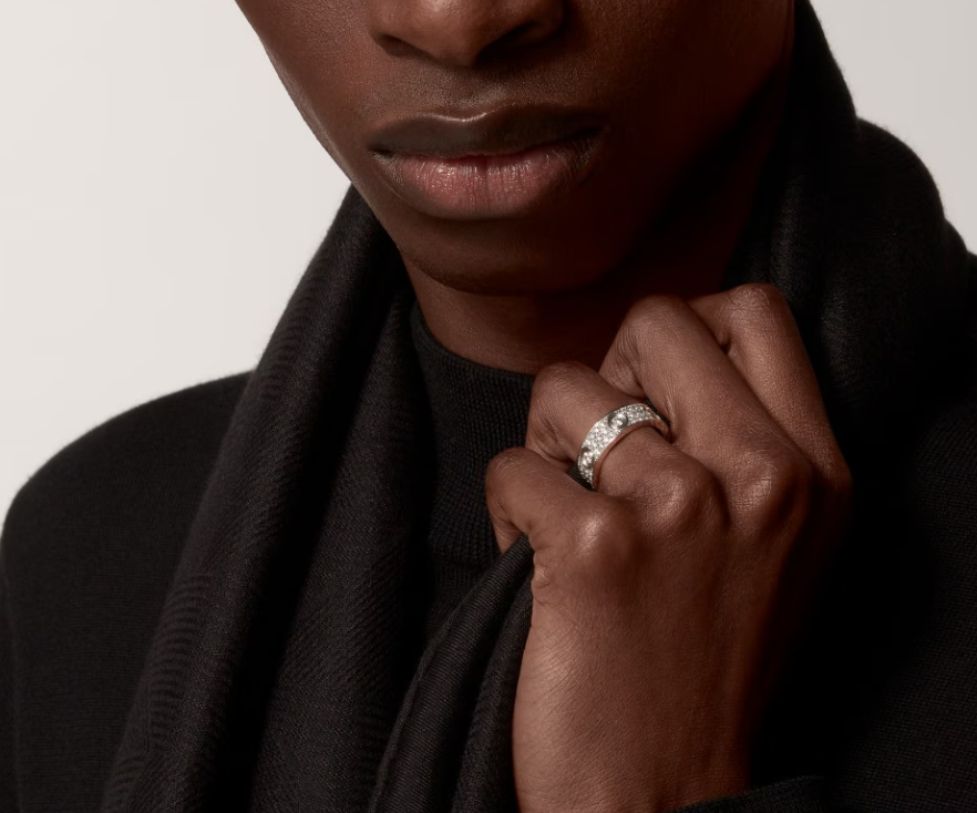 [⭐JeweliWhal]LOVE RING 6.5MM Full Diamond, 6 Major Diamonds Silver