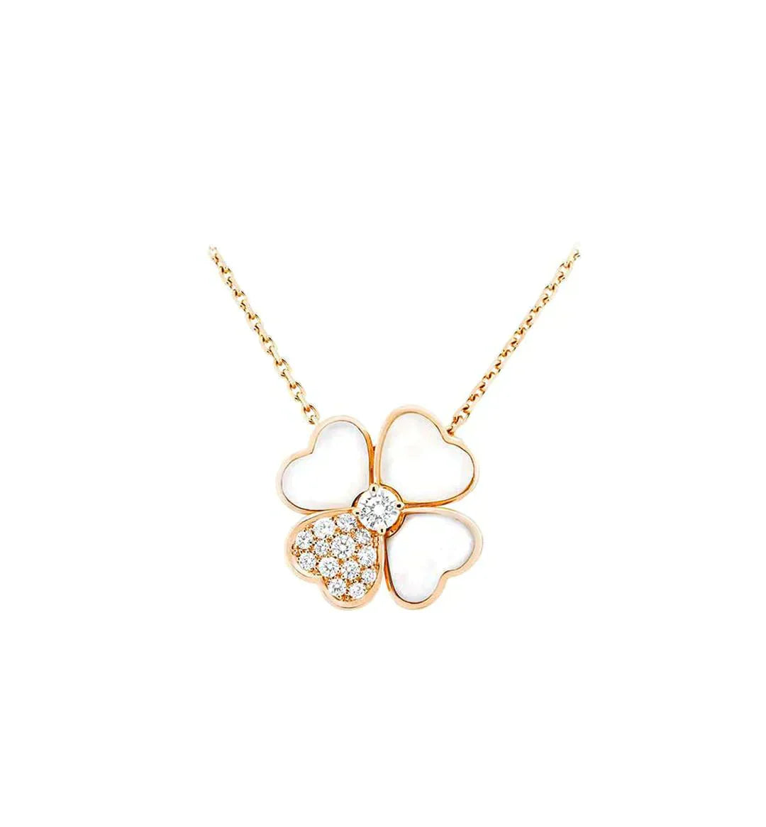 ¡®Jewelicorn¡¯CLOVER MOP DIAMOND ROSE GOLD NECKLACE