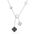 ¡®Jewelicorn¡¯CLOVER MOP CHALCEDONY NECKLACE SILVER 6 MOTIF