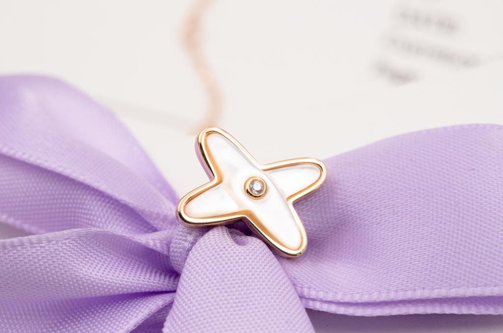 ¡®Jewelicorn¡¯JEUX DE WHITE MOP PINK GOLD DIAMOND EARRINGS