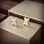 ¡®Jewelicorn¡¯JEUX DE WHITE MOP GOLD DIAMOND EARRINGS