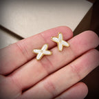 ¡®Jewelicorn¡¯JEUX DE WHITE MOP GOLD DIAMOND EARRINGS