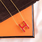 ¡®Jewelicorn¡¯HM CLIC RED ENAMEL GOLD NECKLACE