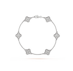 ¡®Jewelicorn¡¯CLOVER 6 MOTIF SILVER DIAMOND BRACELET