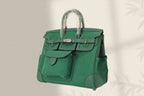 BIRKIN CARGO 25CM GREEN CANVAS AND LEATHER SILVER HARDWARE