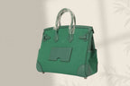 BIRKIN CARGO 25CM GREEN CANVAS AND LEATHER SILVER HARDWARE
