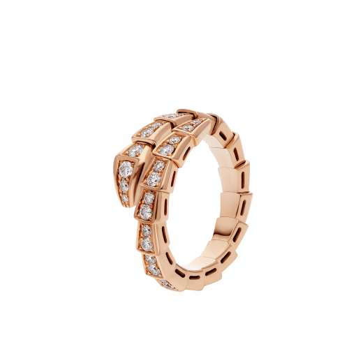 ¡®Jewelicorn¡¯SERPENTI RING PINK GOLD DIAMOND PAVED 4MM