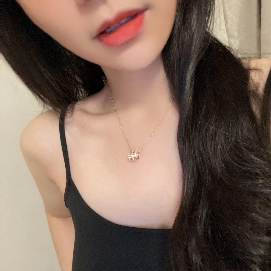 ¡®Jewelicorn¡¯SERPENTI KETTE AUS ROSA GOLD DOPPELRING MIT DIAMANT