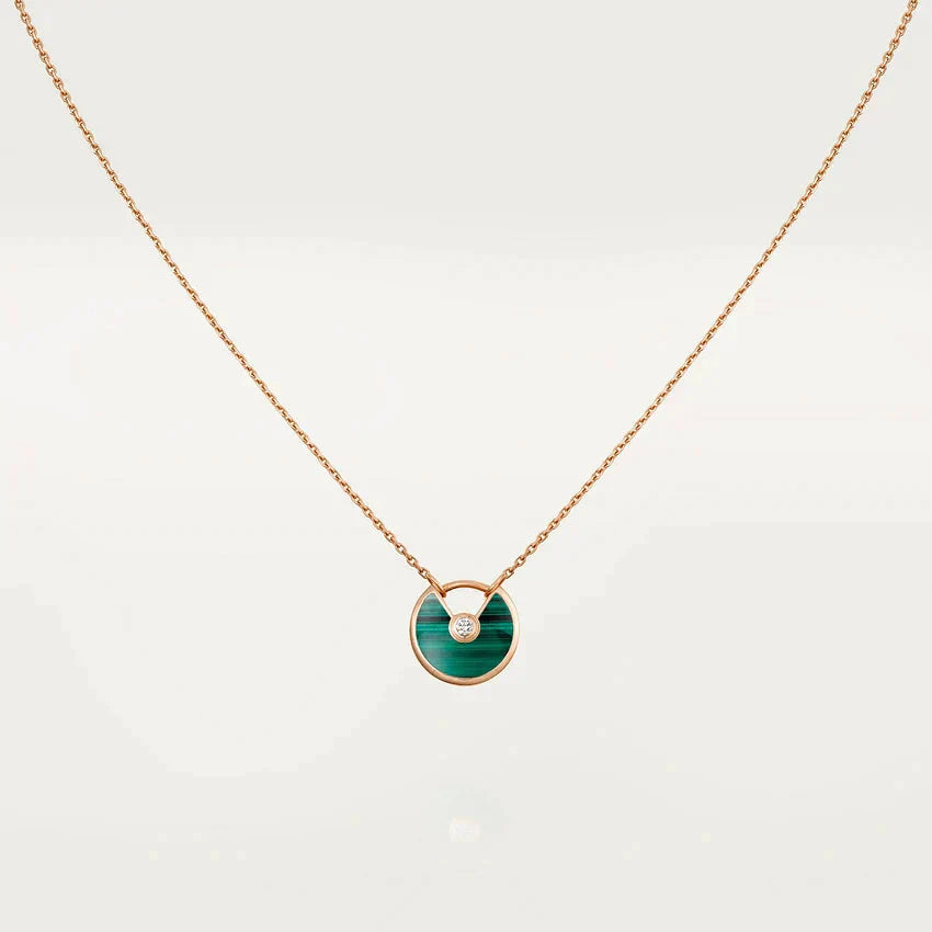 ¡®Jewelicorn¡¯AMULETTE ROSE GOLD MALACHITE NECKLACE
