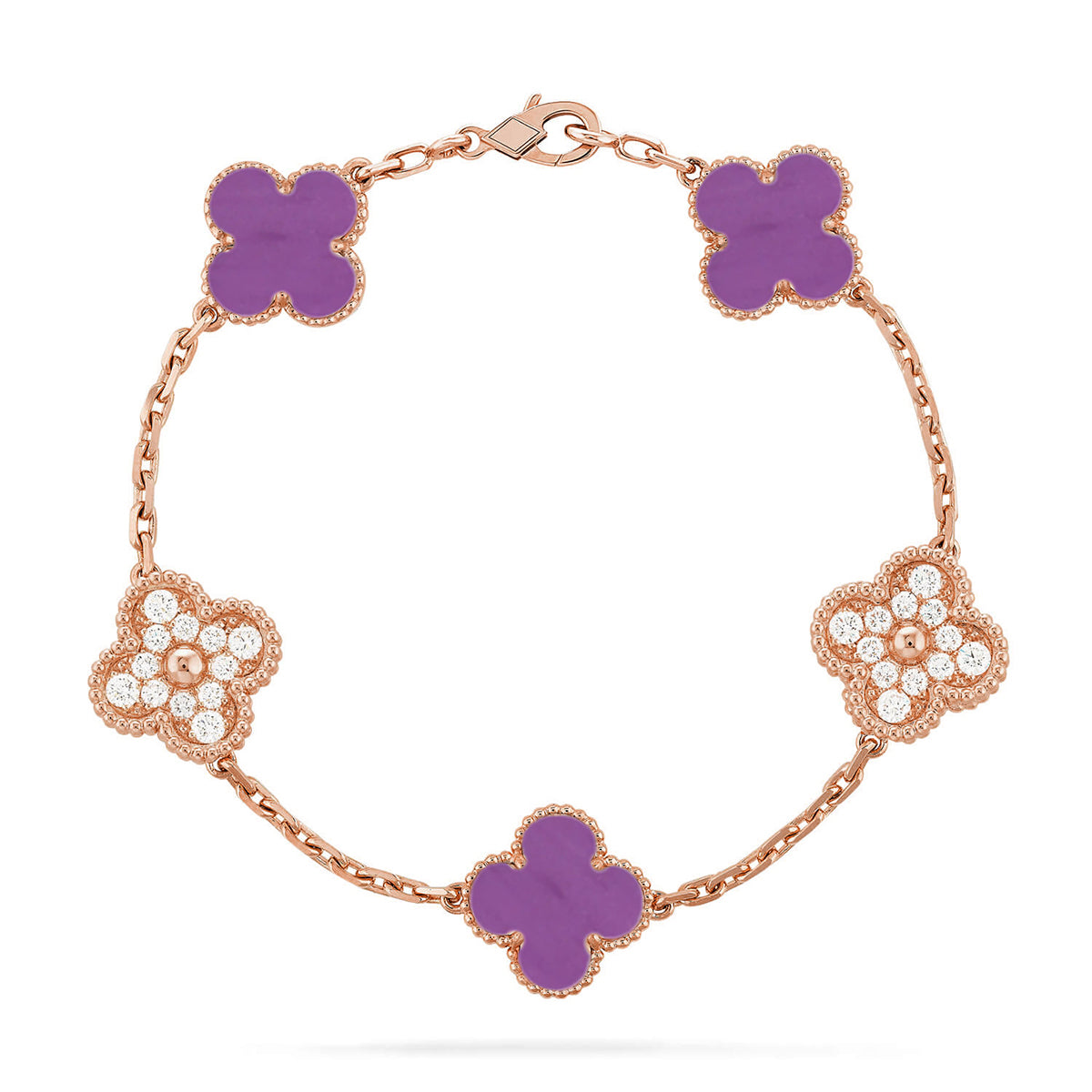 [⭐JeweliWhal] CLOVER 5 MOTIF VIOLET BRACELET COLLECTION
