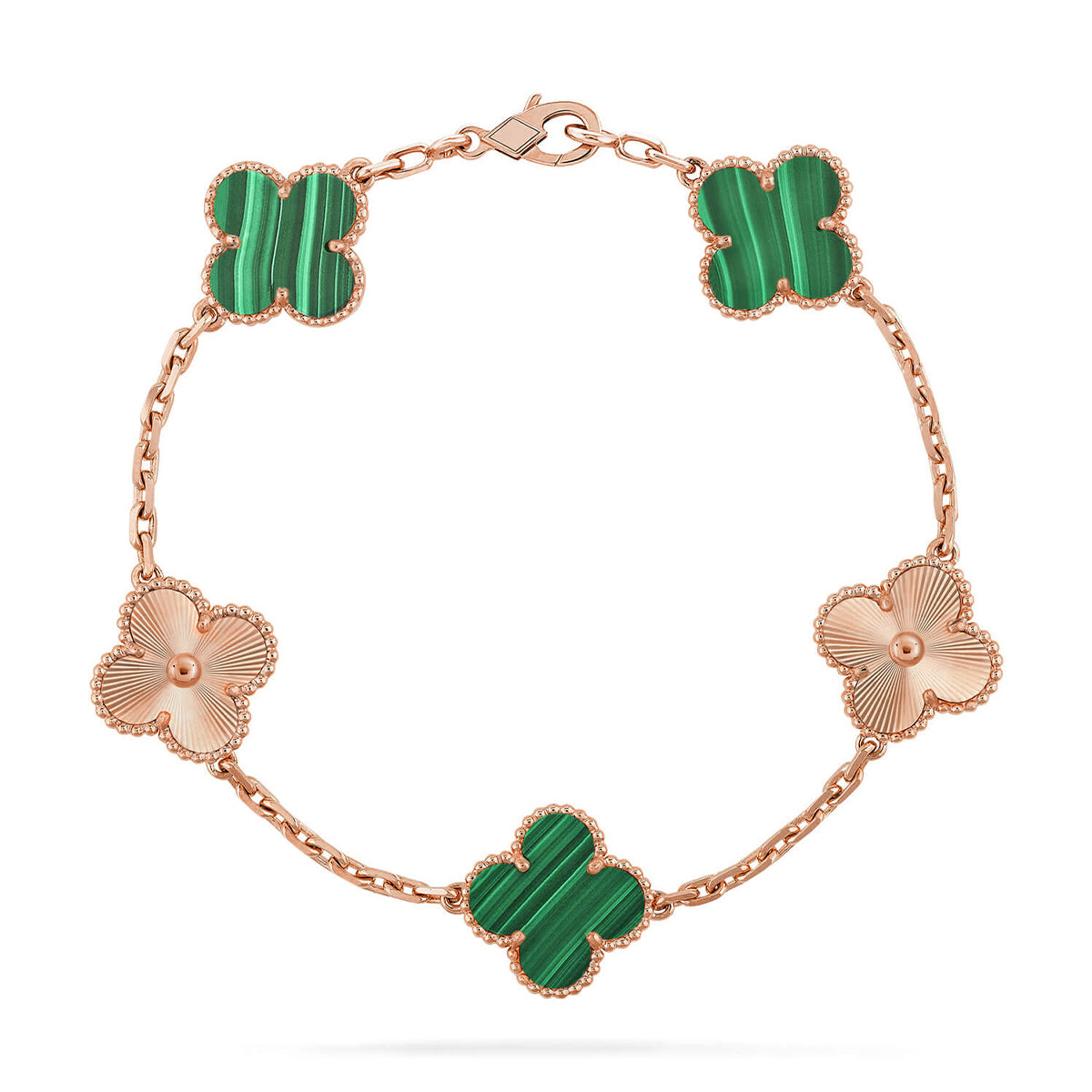 [⭐JeweliWhal] CLOVER 5 MOTIF MALACHITE BRACELET COLLECTION