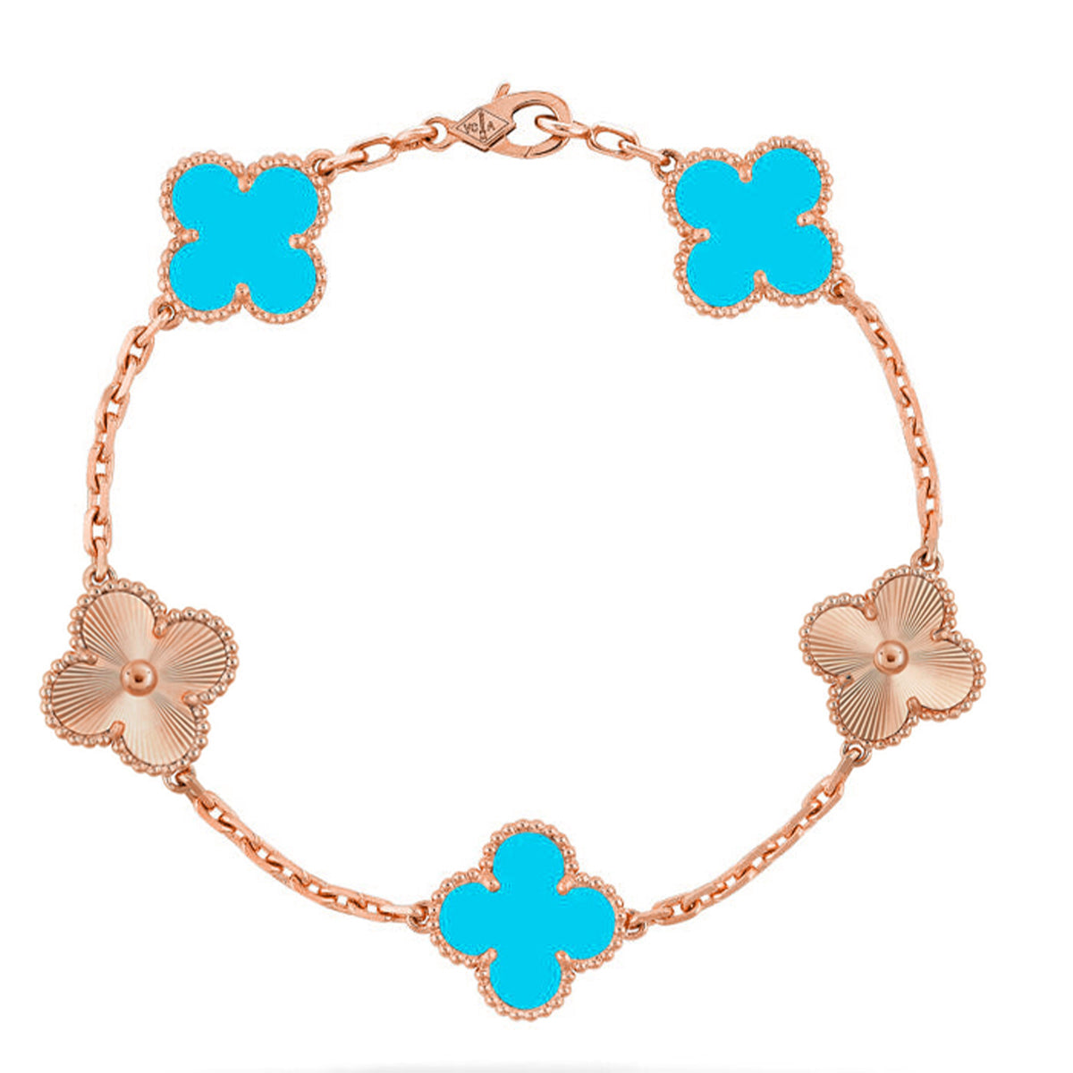 [⭐JeweliWhal] CLOVER 5 MOTIF TURQUOISE BRACELET COLLECTION