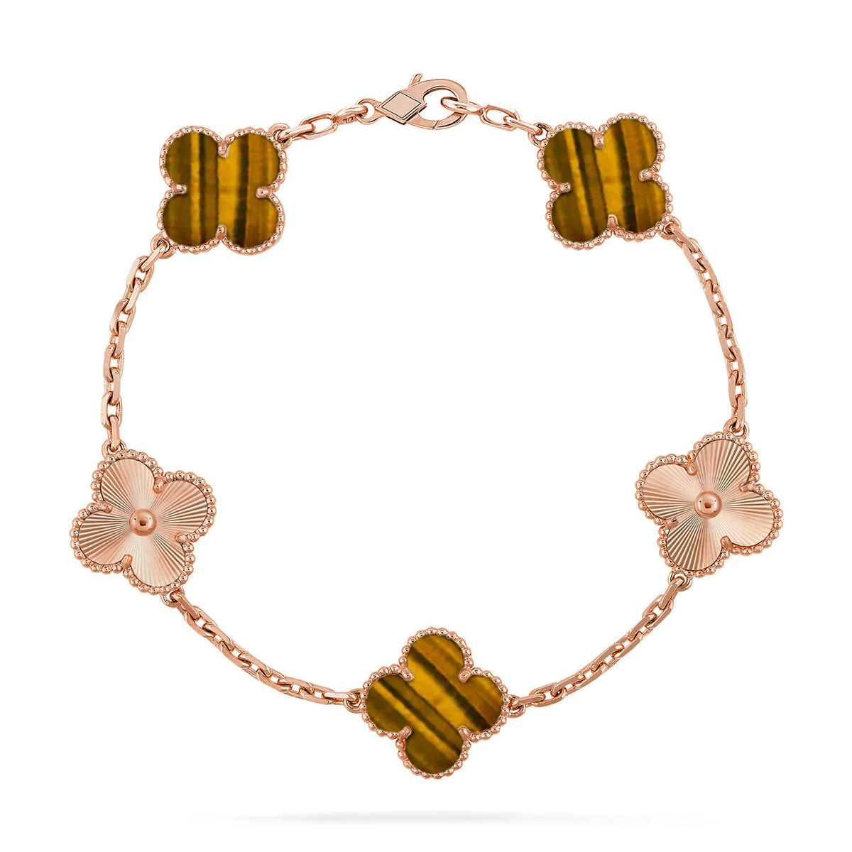[⭐JeweliWhal] CLOVER 5 MOTIFS TIGER EYE BRACELET COLLECTION
