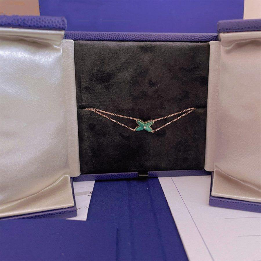 ®Jewelicorn® JEUX ブレスレット マラカイト ピンクゴールド ダイヤモンド1個