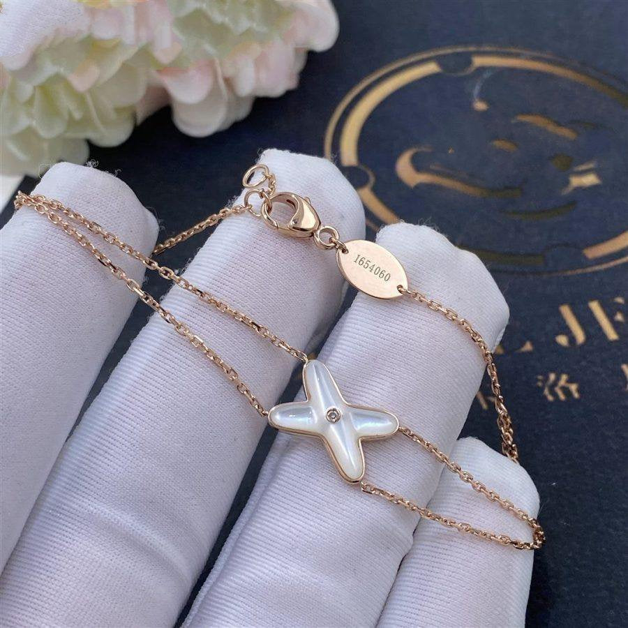 ®Jewelicorn® JEUX ブレスレット ホワイトモップ ピンクゴールド ダイヤモンド1個