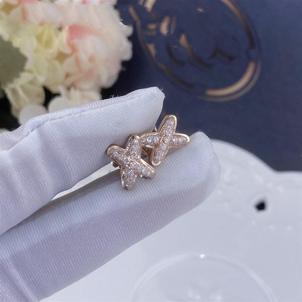 ®Jewelicorn® ピンクゴールド ダイヤモンド イヤリング