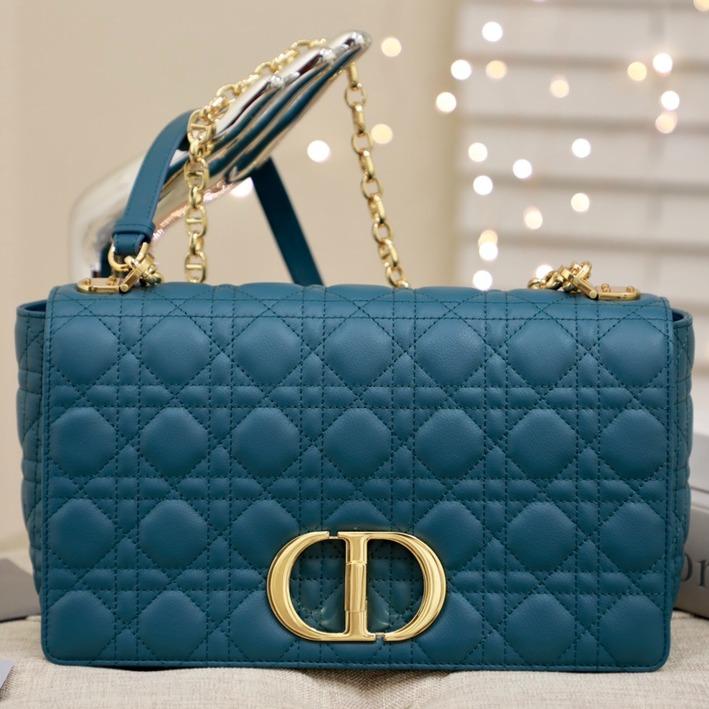 GROSSE CARO-TASCHE 28 TIEFES OZEANBLAU GESCHMEIDIGES CANNAGE-KALBLEDER 