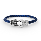 ¡®Jewelicorn¡¯FORCE LARGE HORSESHOE BLACK WHITE DIAMOND BRACELET SILVER
