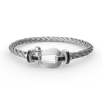 ¡®Jewelicorn¡¯FORCE LARGE HORSESHOE BLACK DIAMOND BRACELET SILVER