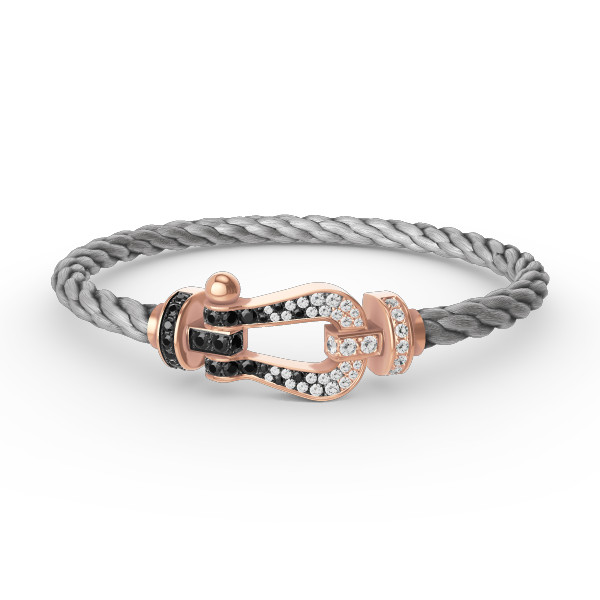 ¡®Jewelicorn¡¯FORCE LARGE HORSESHOE BLACK WHITE DIAMOND BRACELET ROSE GOLD