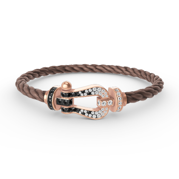 ¡®Jewelicorn¡¯FORCE LARGE HORSESHOE BLACK WHITE DIAMOND BRACELET ROSE GOLD