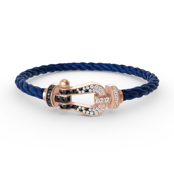 ¡®Jewelicorn¡¯FORCE LARGE HORSESHOE BLACK WHITE DIAMOND BRACELET ROSE GOLD