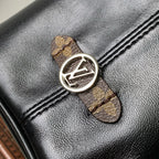 NO WAY VIBE HANDTASCHE 22,5 IN SCHWARZEM LAMMLEDER SILBERNE BESCHLÄGE