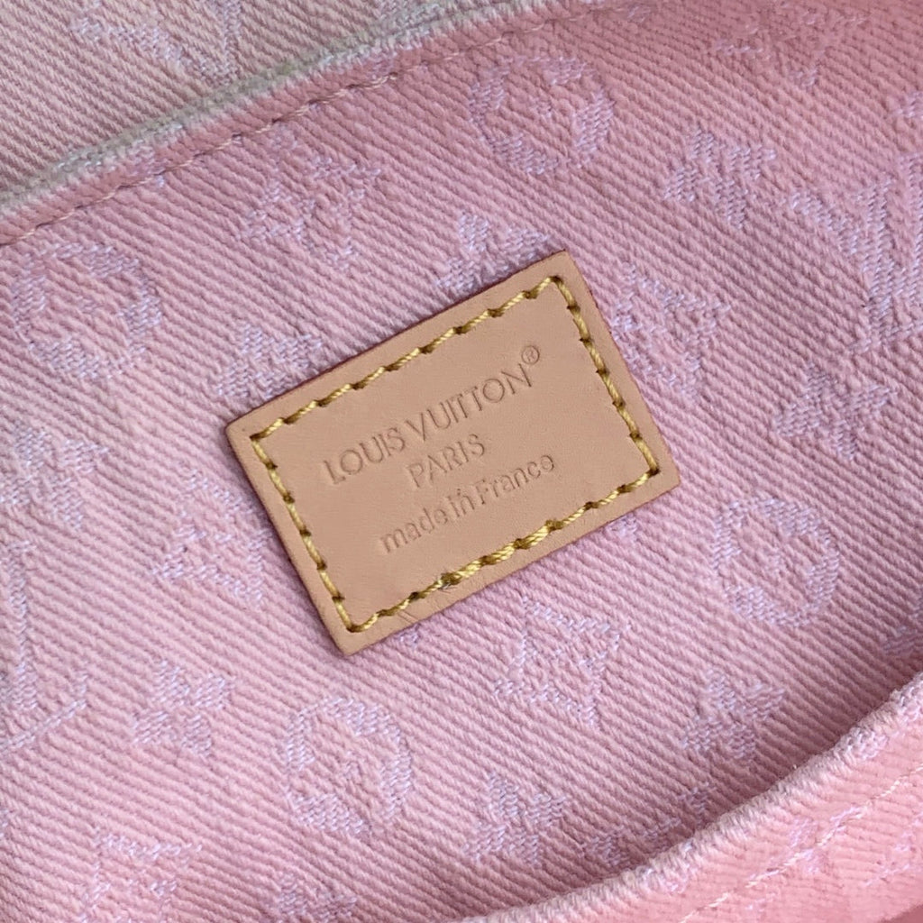 VENICE BACKPACK 24 IN PINK MONOGRAM DENIM GOLD HARDWARE