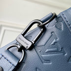 POCHETTE TOGO 30 IN DARK BLUE MONOGRAM ECLIPSE CALFSKIN EMBOSSED LOGO