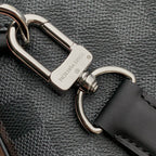 AVENUE SLINGBAG 31 IN SCHWARZ UND GRAU DAMIER GRAPHITA CANVAS CALFLEDER