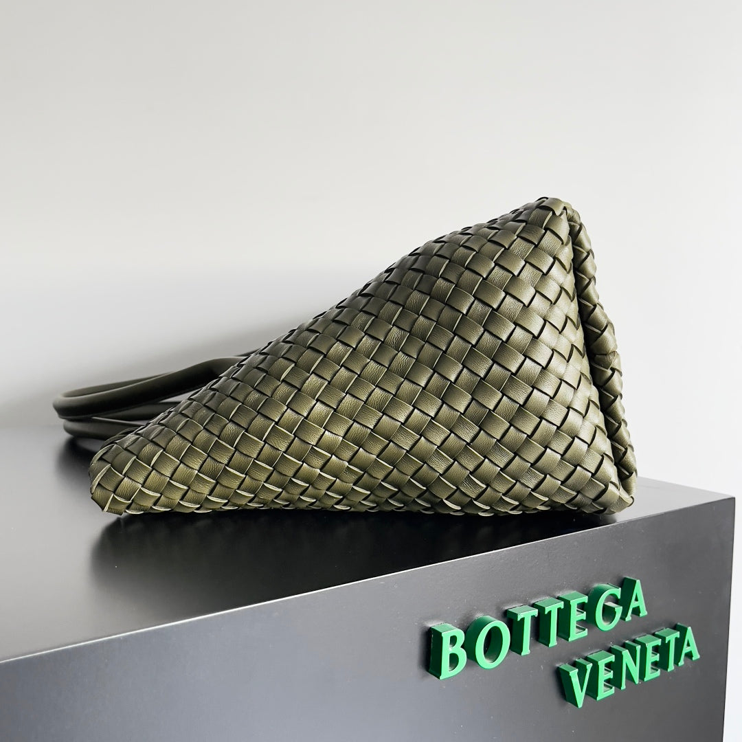 BOTTEGA VENETA 25S GROSSE CABAT-TASCHE 51 IN ARMEEGRÜN KALBSLEDER GOLDENE BESCHLÄGE