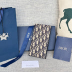 Vertikale lange Geldbörse 19 Zoll blau Monogramm Schräg Jacquard