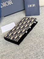 Vertikale lange Geldbörse 19 Zoll blau Monogramm Schräg Jacquard