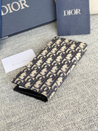 Vertikale lange Geldbörse 19 Zoll blau Monogramm Schräg Jacquard