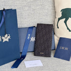 Vertikale lange Geldbörse 19 Zoll in Schwarz, Monogramm, schräger Jacquard